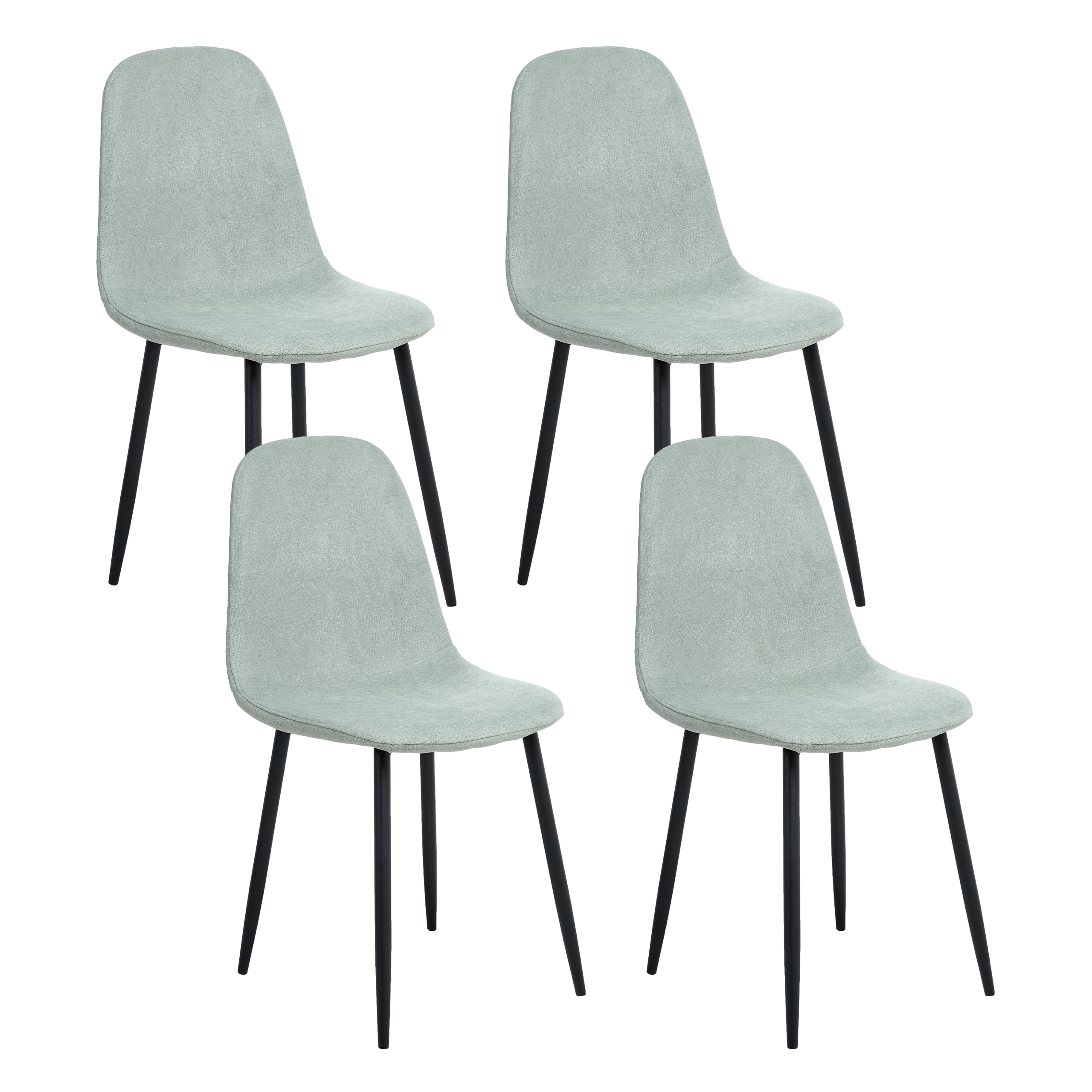 Set med 4 matstolar CRANDALL Ljusgrön