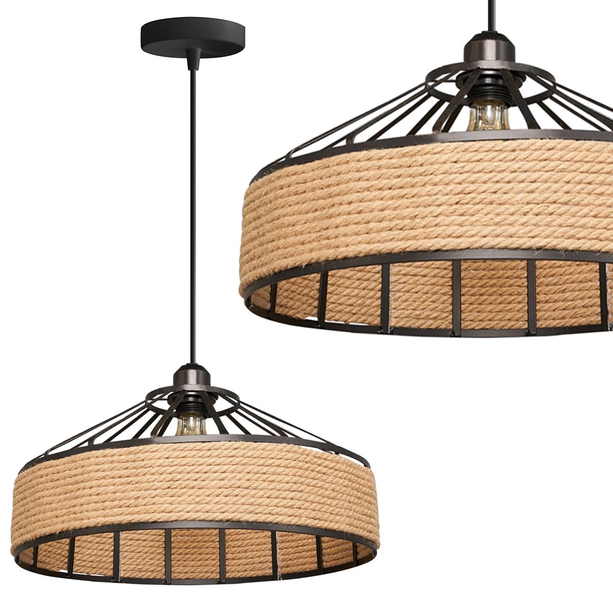 TOOLIGHT hängande taklampa APP1317-1CP BOHO Beige 30x30x15cm