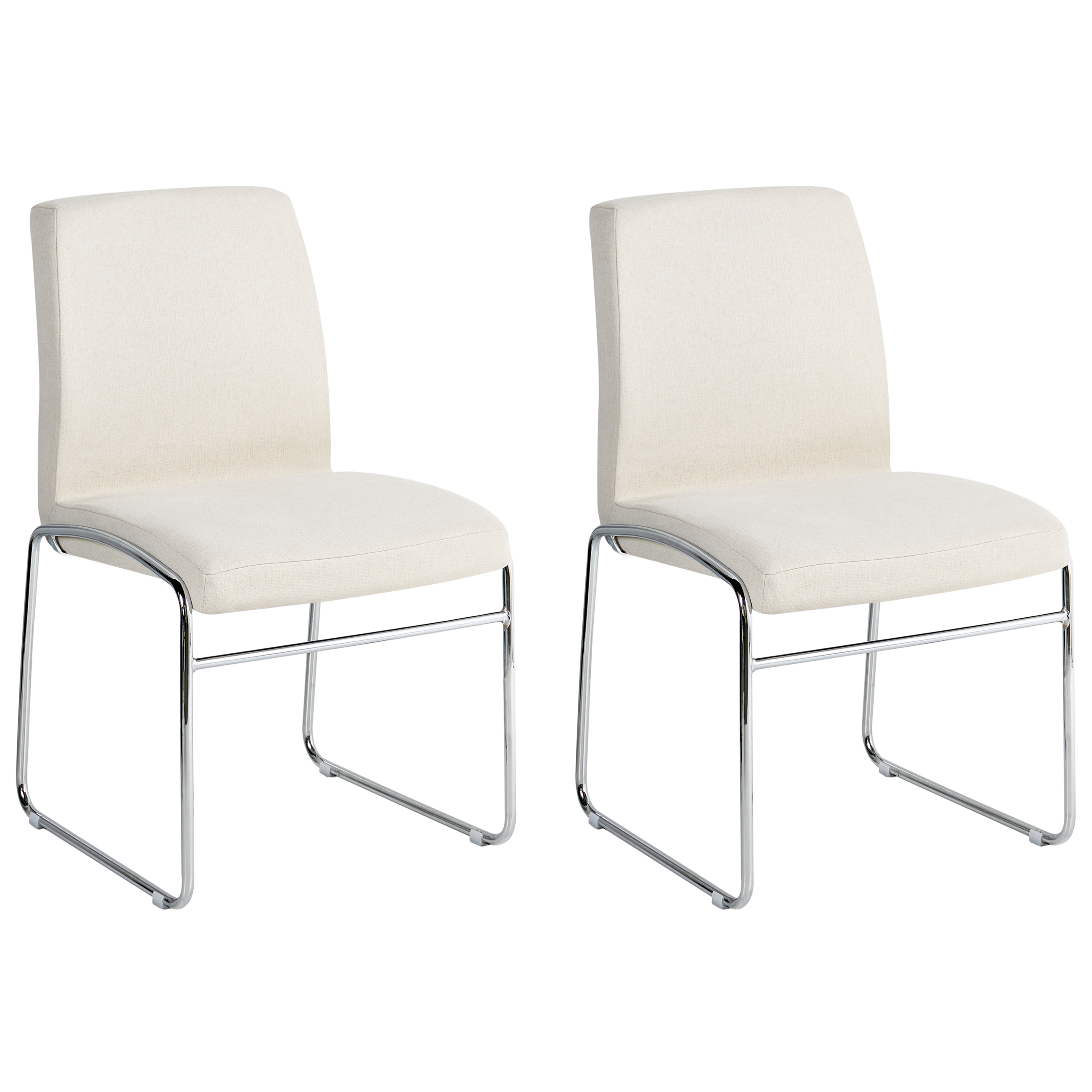 Set med 2 matstolar LECCO Ljusbeige