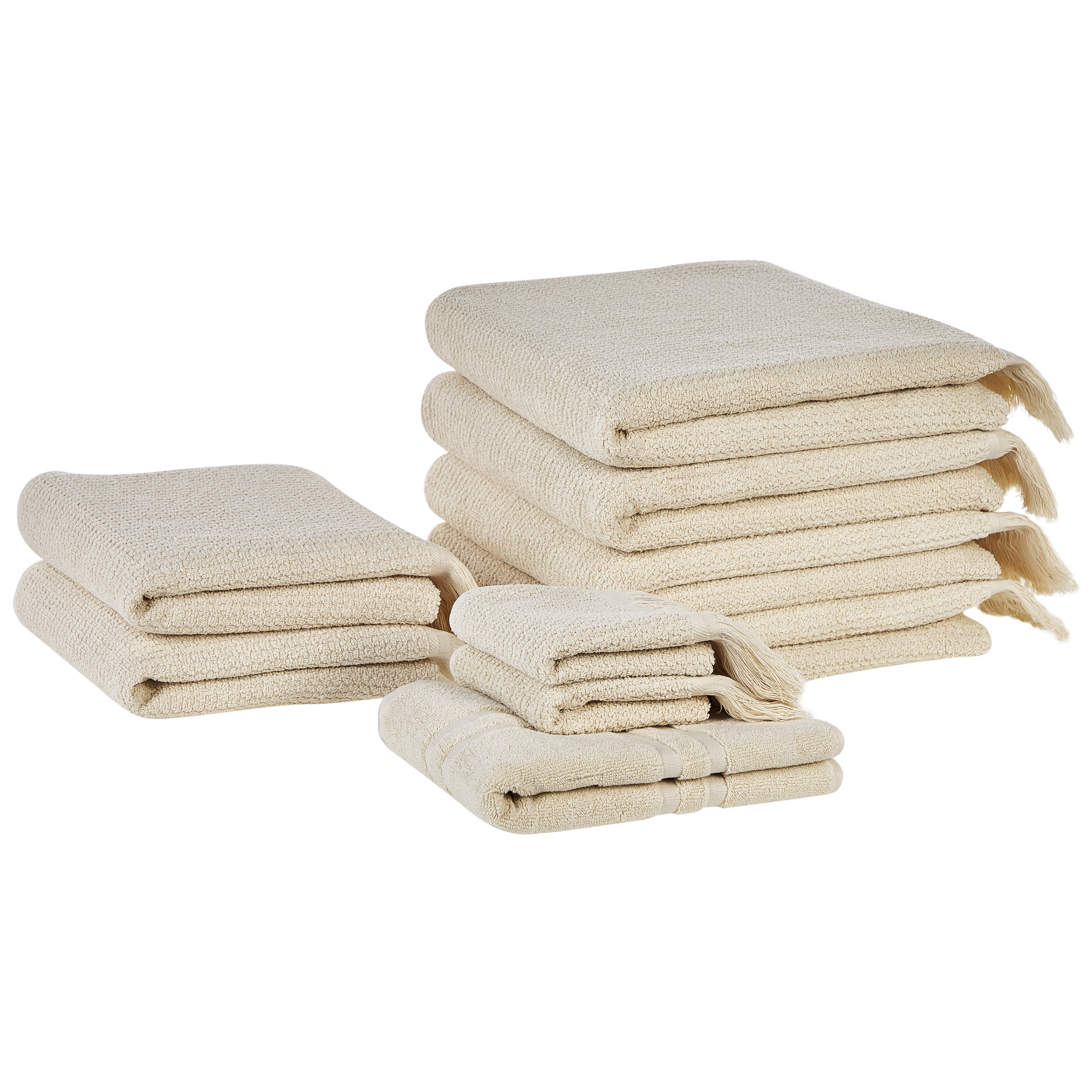 Set med 9 handdukar ATIU Bomullsfrotté Beige