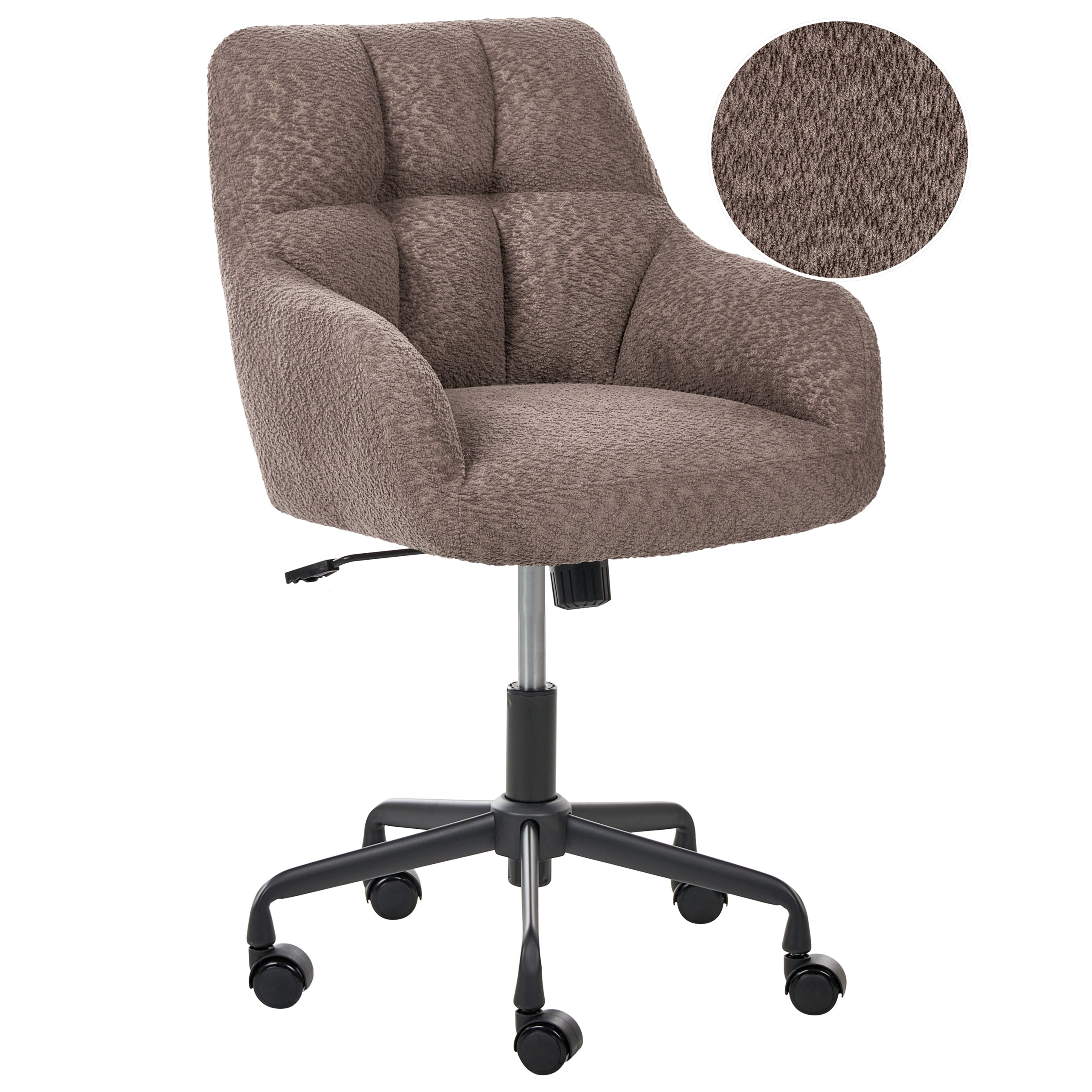Skrivbordsstol PALMDALE Bouclé Mörkbrun