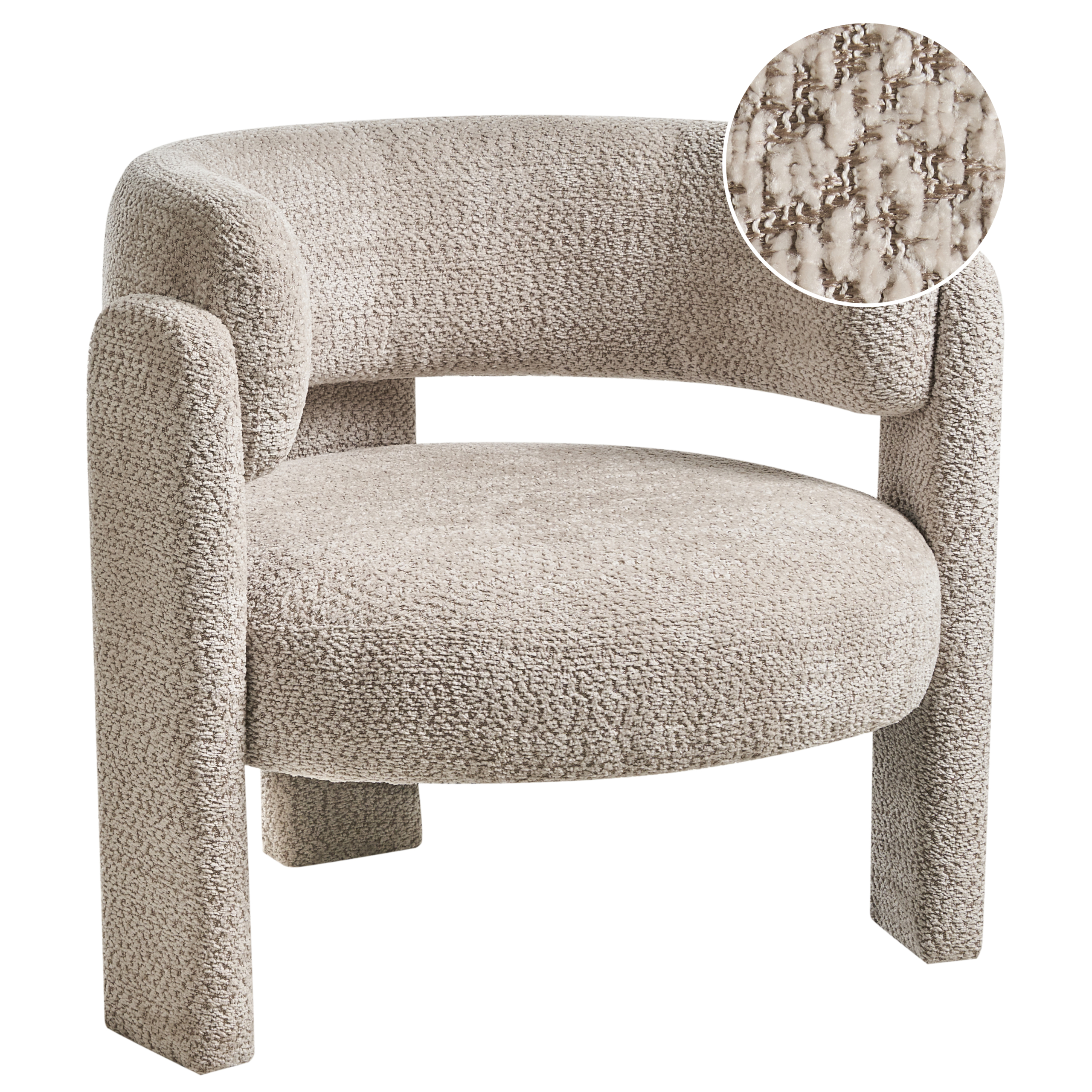 Fåtölj BUREA Chenille Ljusbeige