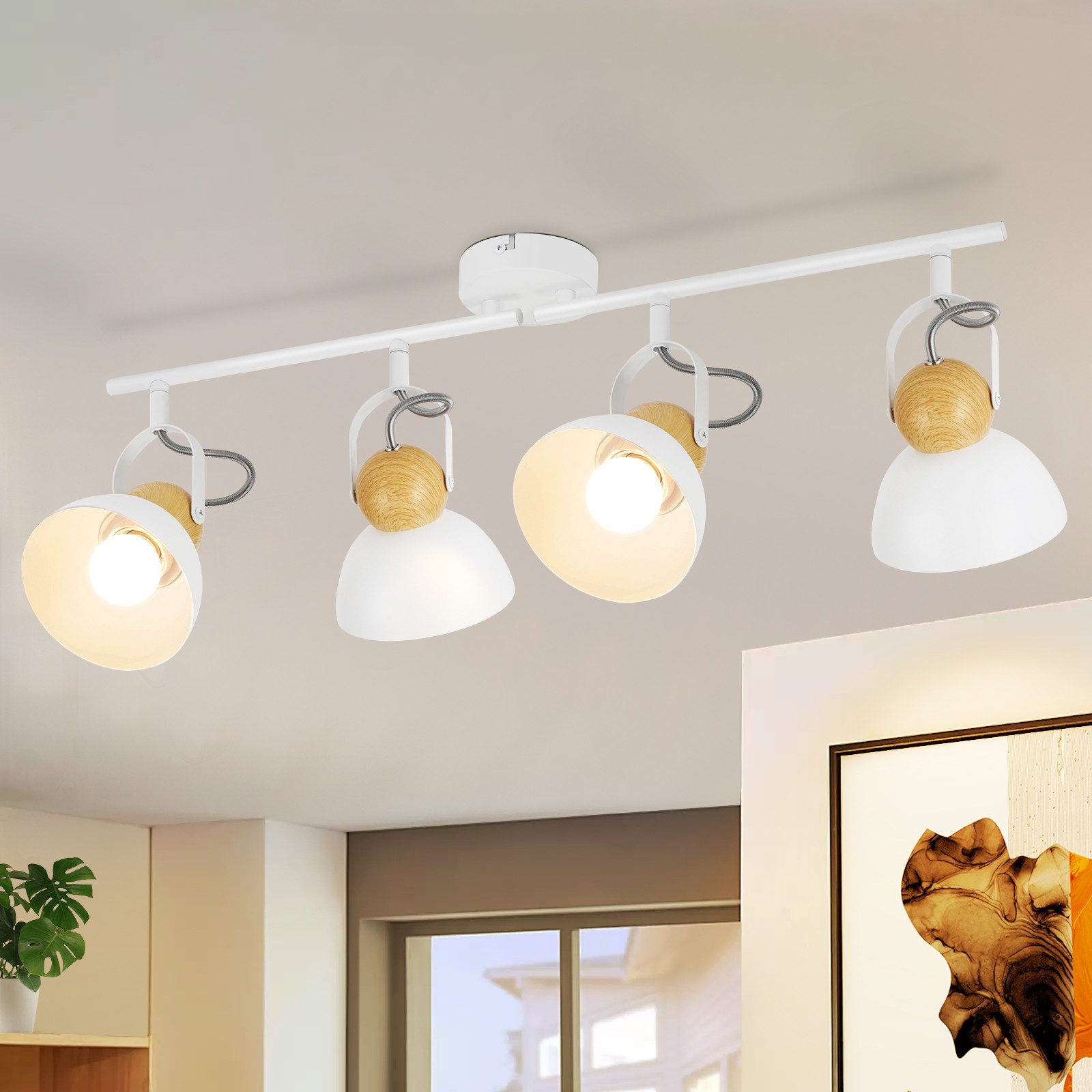 NETTLIFE Vintage svart takspotlight E27 350° justerbar retro industriell metall halllampa justerbar