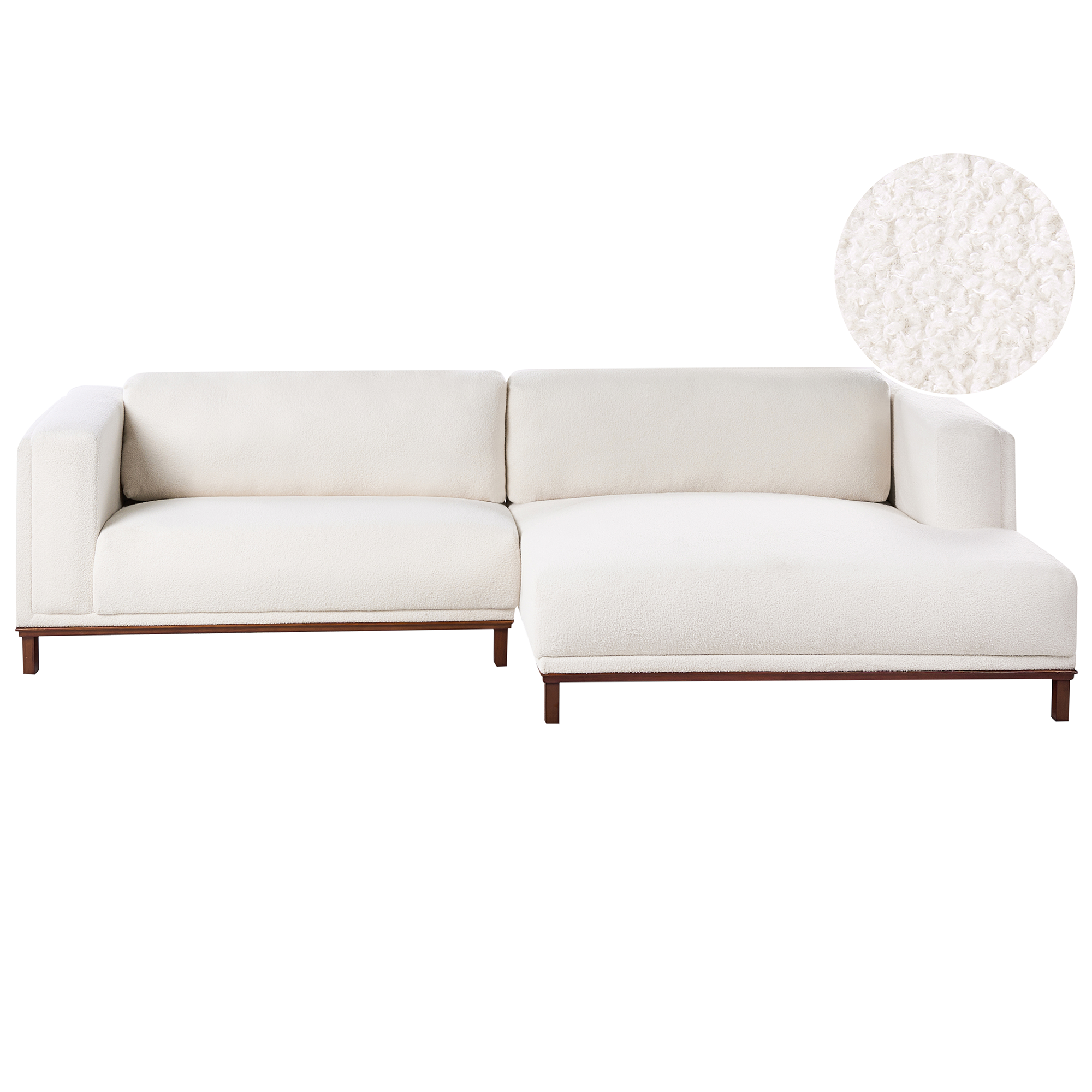 Hörnsoffa 4-sits VENG Bouclé Off-White Vänstervänd
