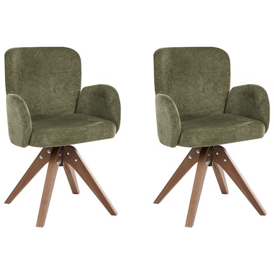 Set med 2 matstolar Vridbar JEAN Grön