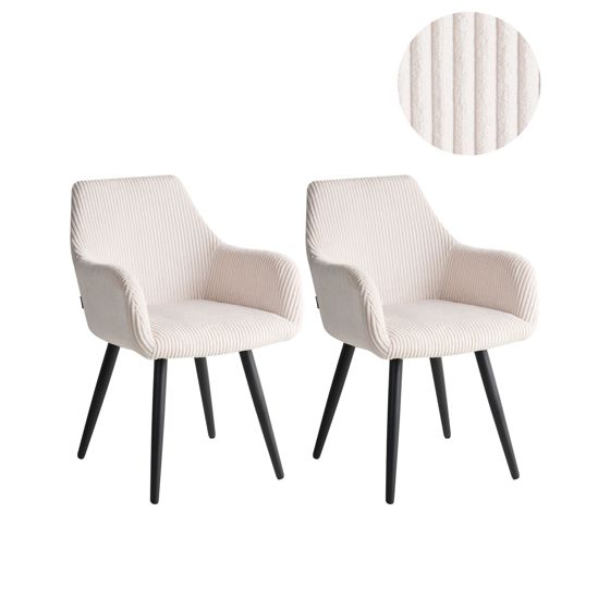 Set med 2 matstolar MORI Manchester Ljusbeige