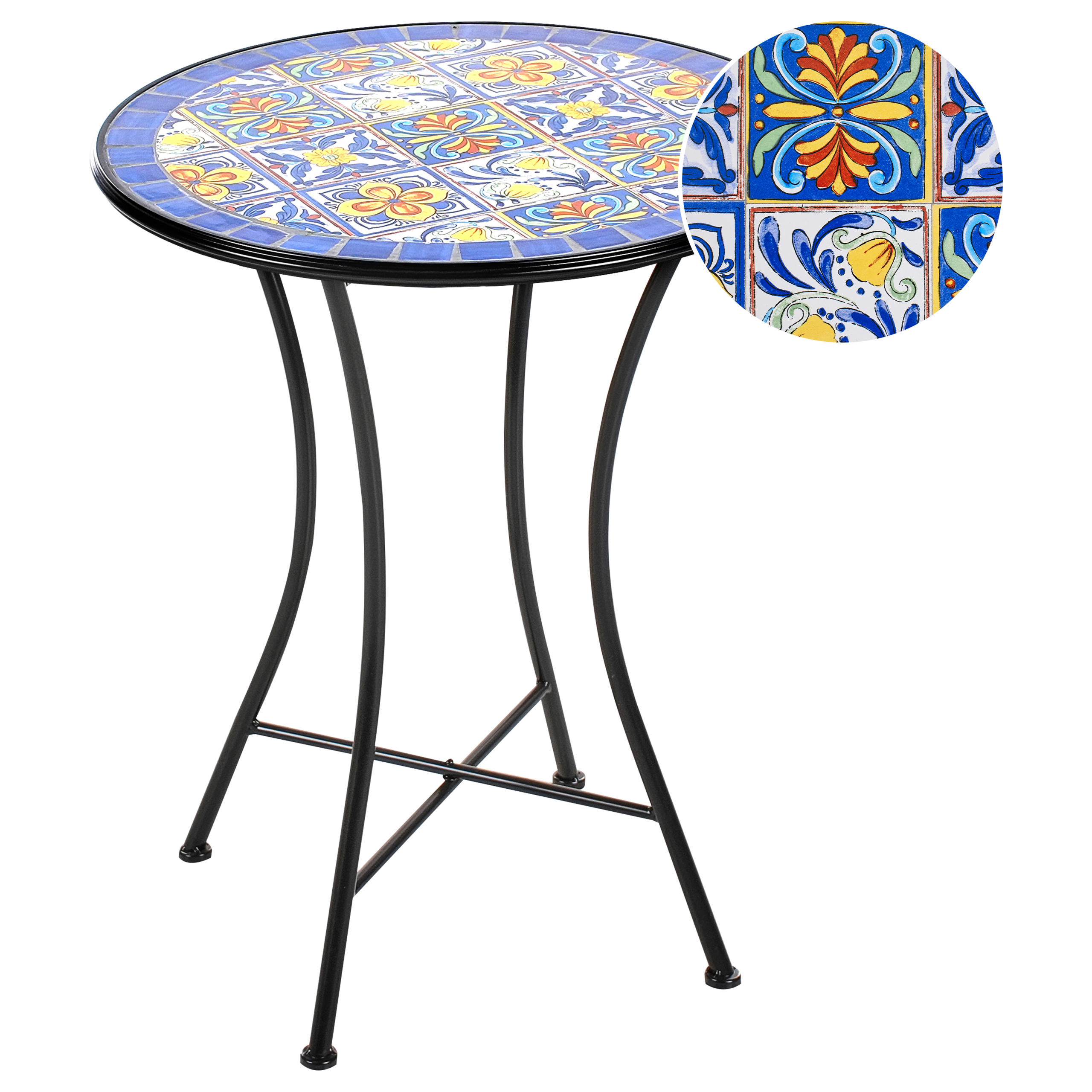 Bistrobord CORIANO 60 cm 60 cm Metall Blå