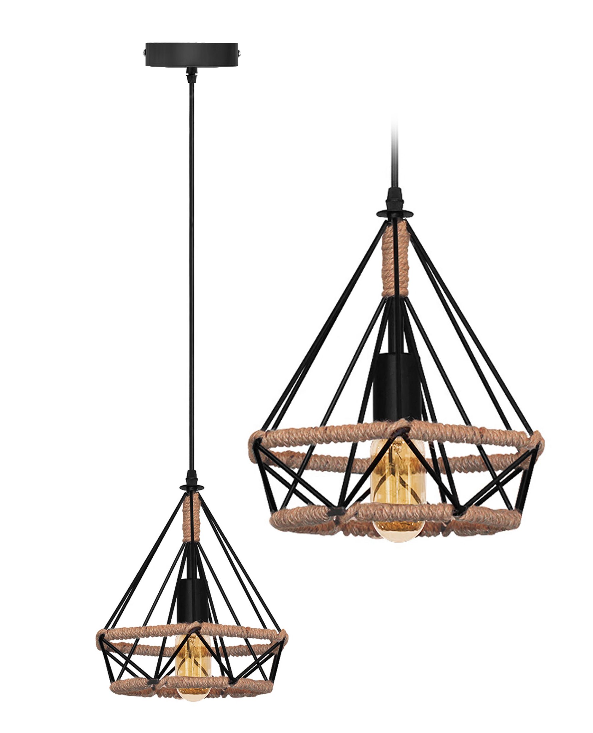 TOOLIGHT hängande taklampa APP678-1CP LOFT BOHO Svart 25x25x25cm