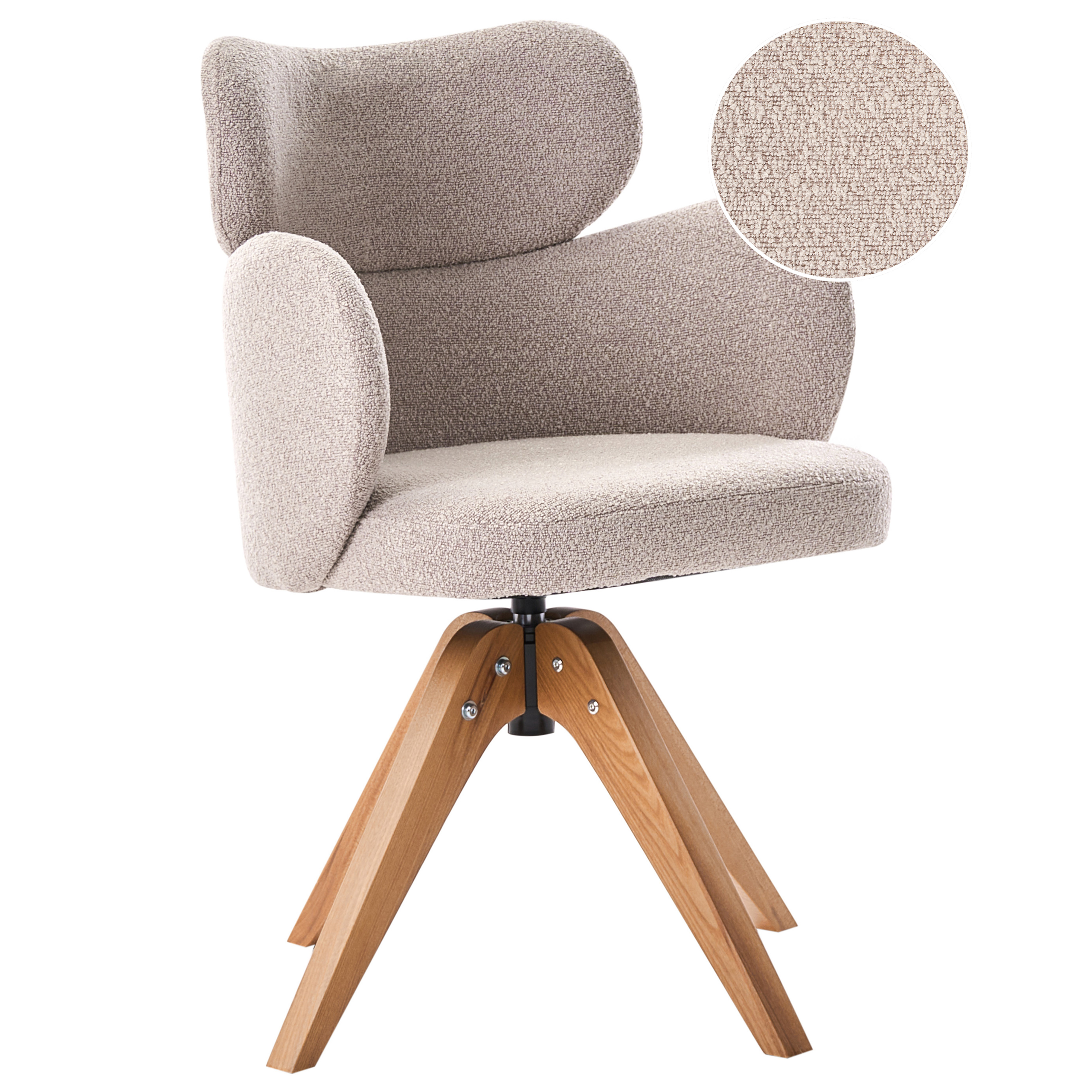 Matstol Vridbar MARCY Bouclé Beige