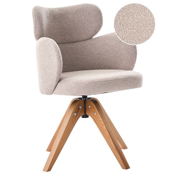 Matstol Vridbar MARCY Bouclé Beige