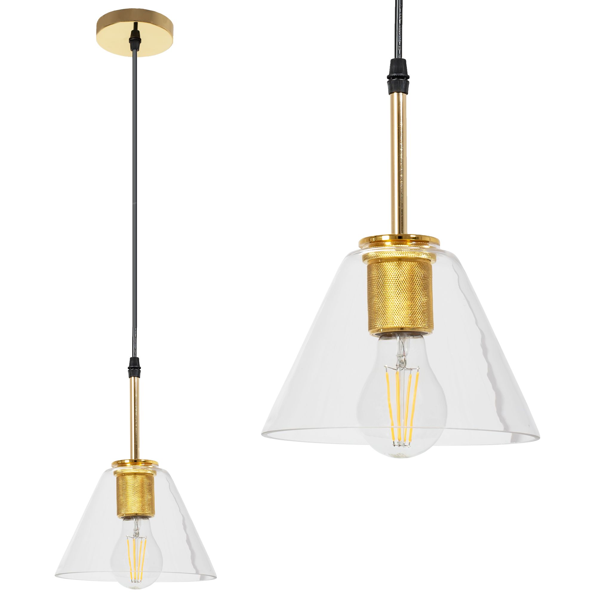 TOOLIGHT hängande taklampa APP1179-1CP Guld 18,5x18,5x25cm