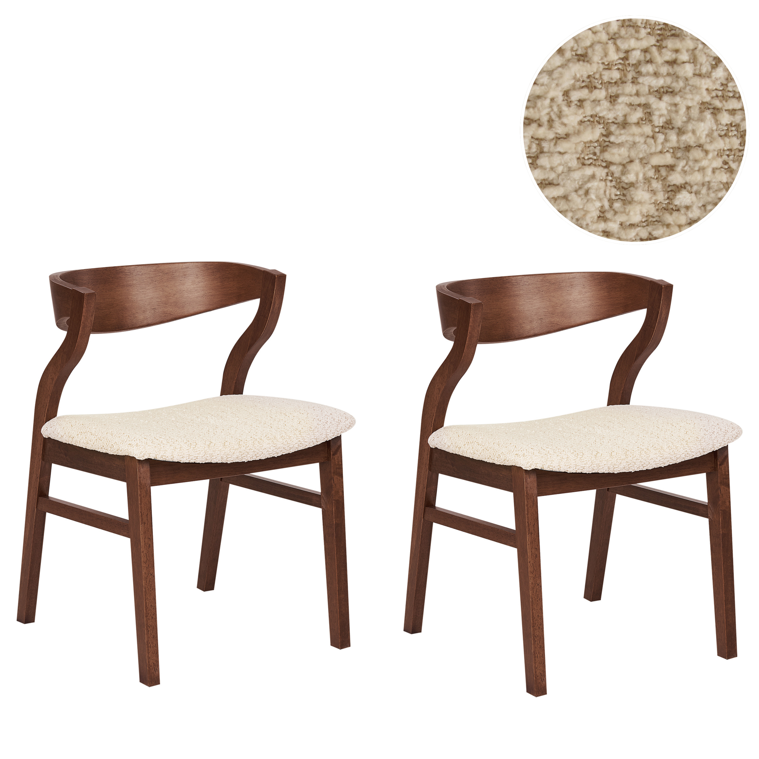 Set med 2 matstolar MAROA Trä Ljusbeige