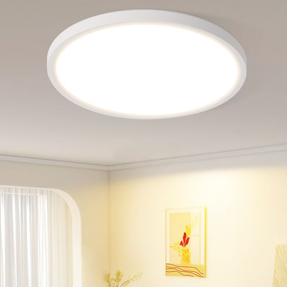 NETTLIFE platt, LED-taklampa, för sovrum, svart, 18 cm, 15 W, ej dimbar, varmvit, 3000 K