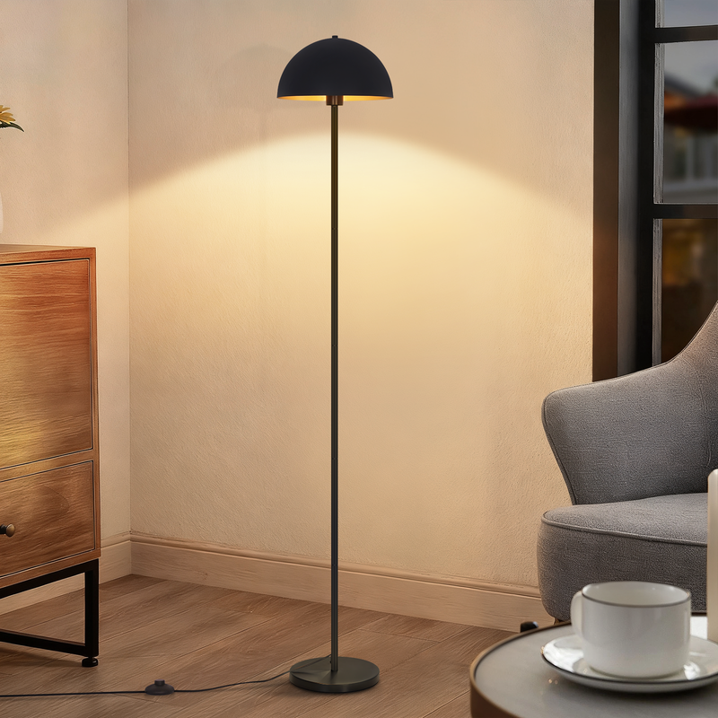 NETTLIFE Golvlampa, 170 cm metallram, svartguld, utan glödlampa