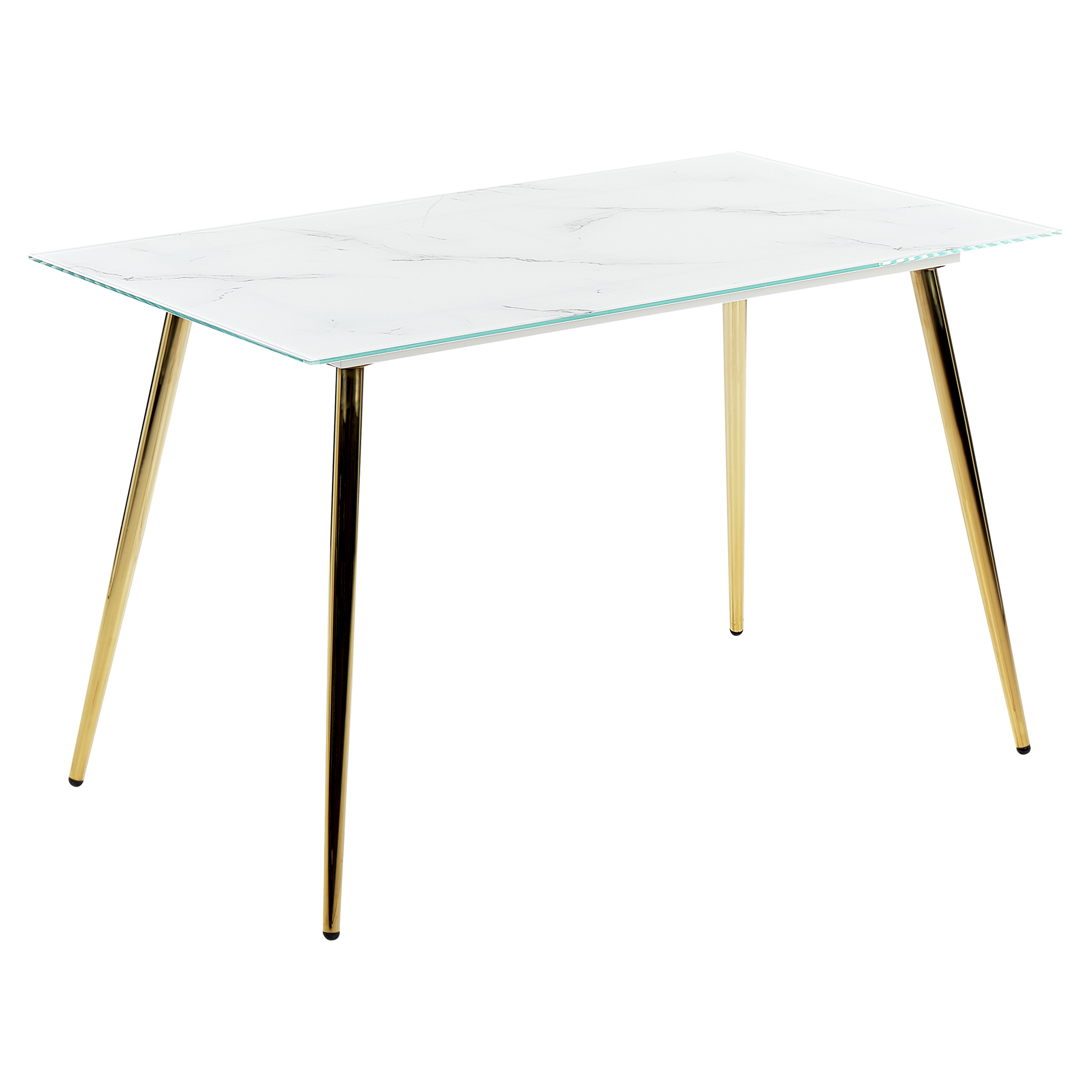 Matbord MULGA Marmor/ Guld 120 cm 70 cm Härdat glas