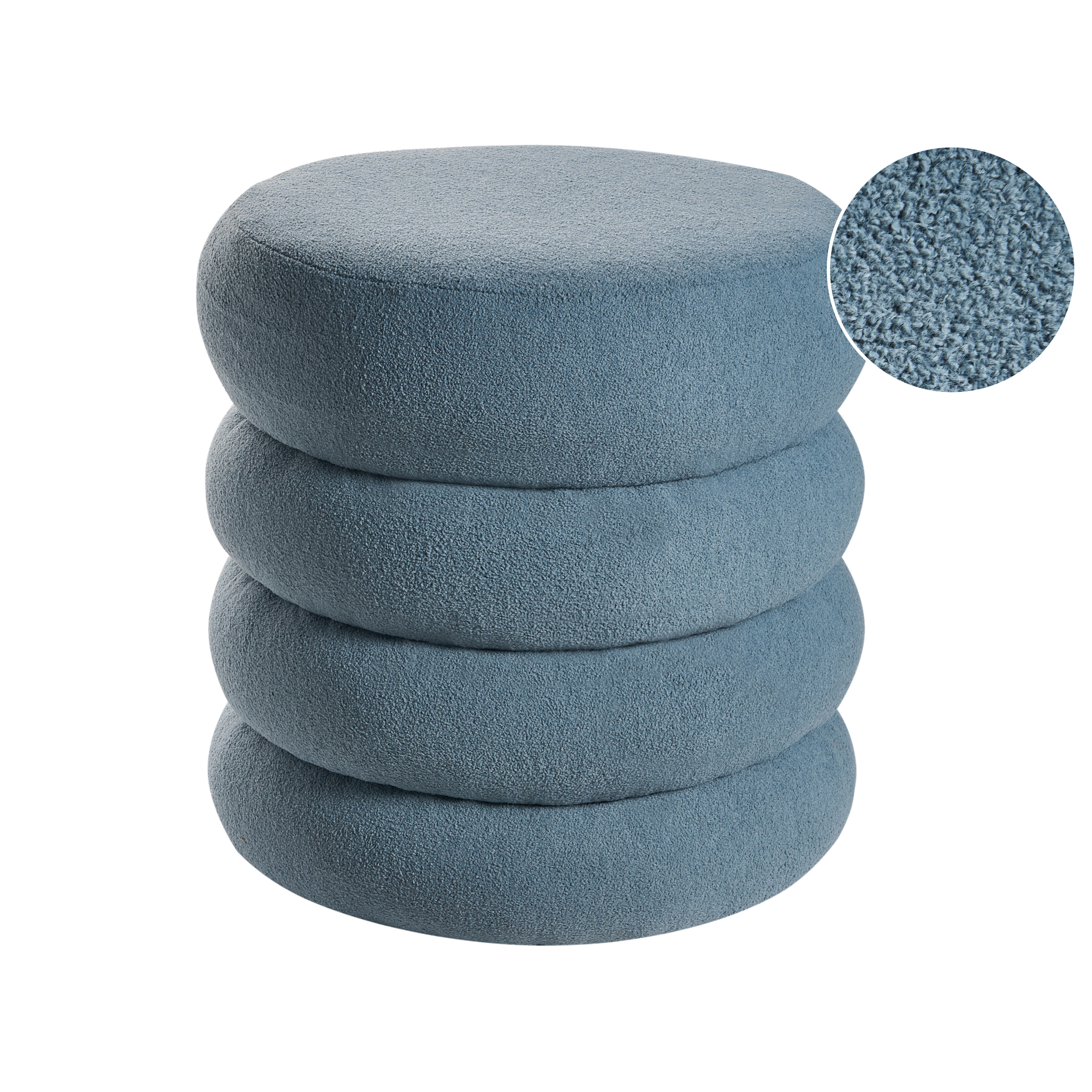 Sittpuff SUMPTER Bouclé Blå