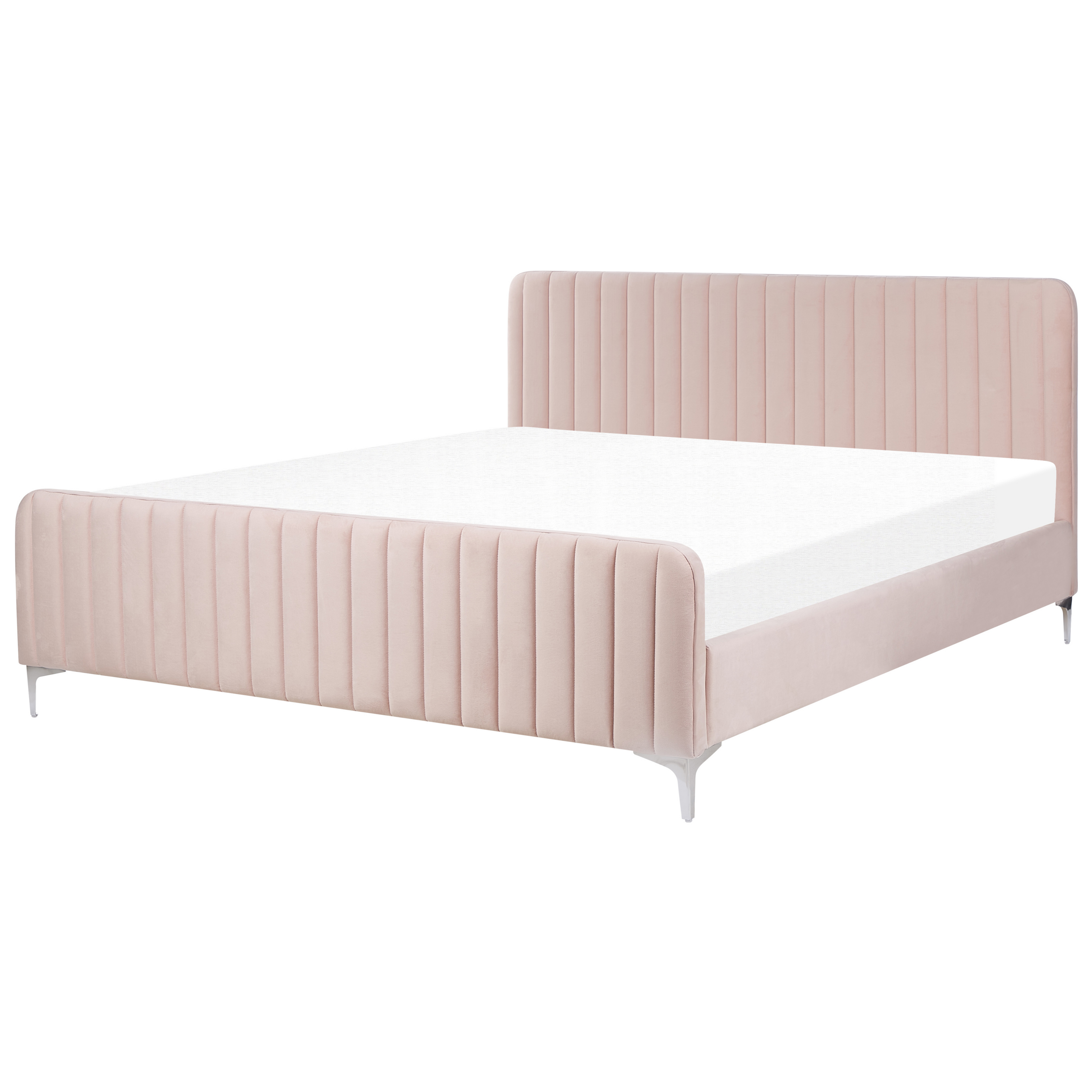 Säng med lamellram Sammet LUNAN 180 x 200 cm Pastellrosa