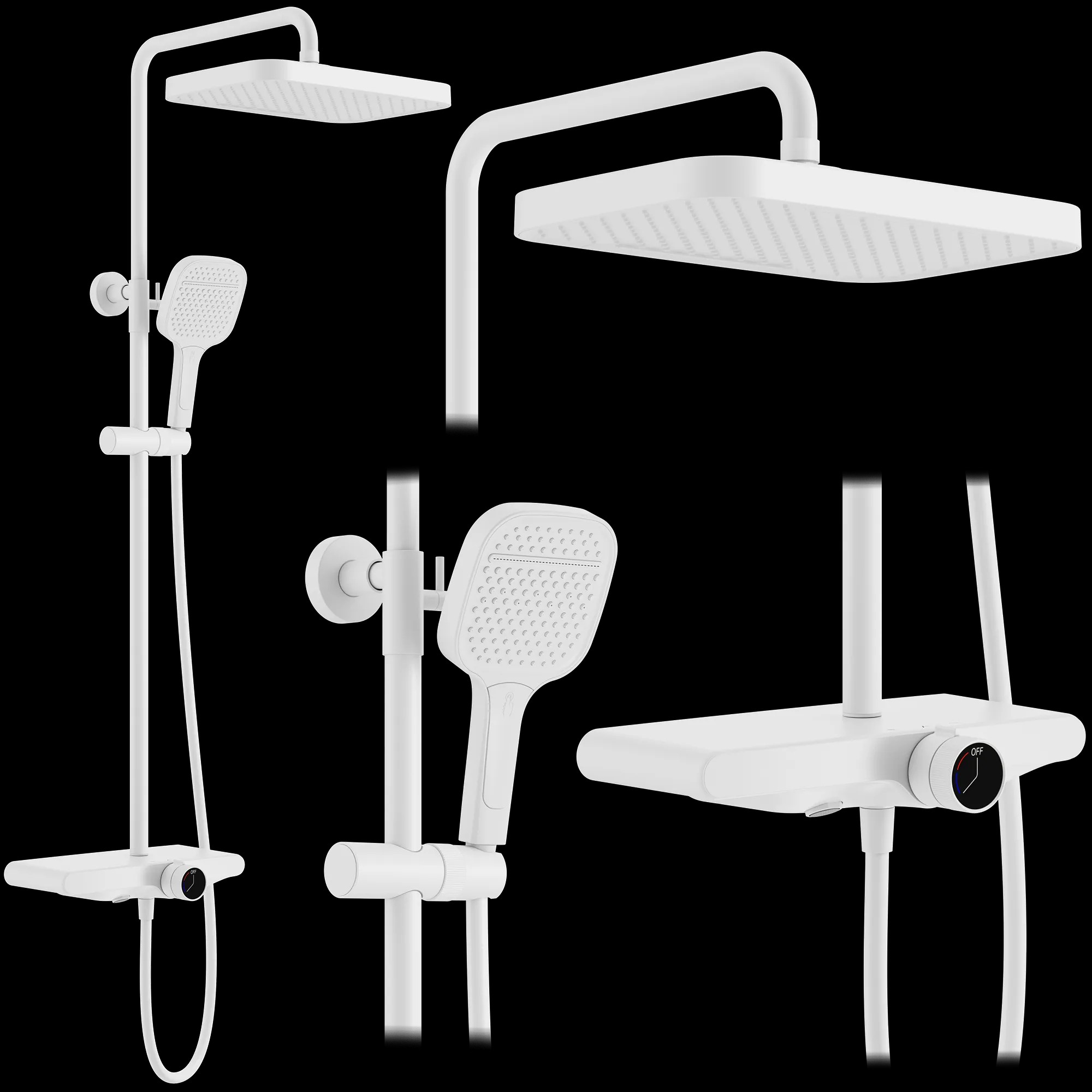 REA Duschset BARI Vit, 51x33x118,5cm