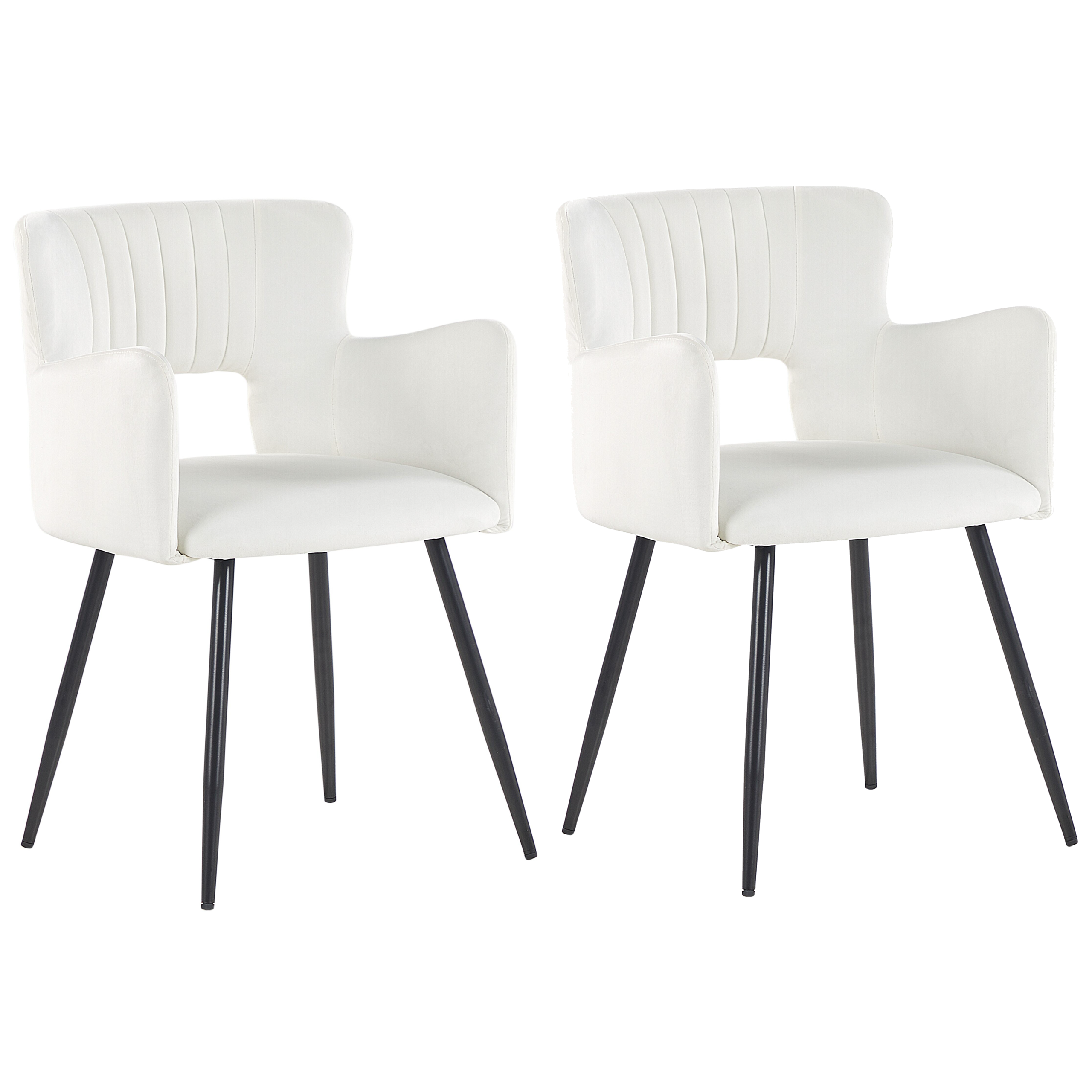 Set med 2 matstolar SANILAC Sammet Vit