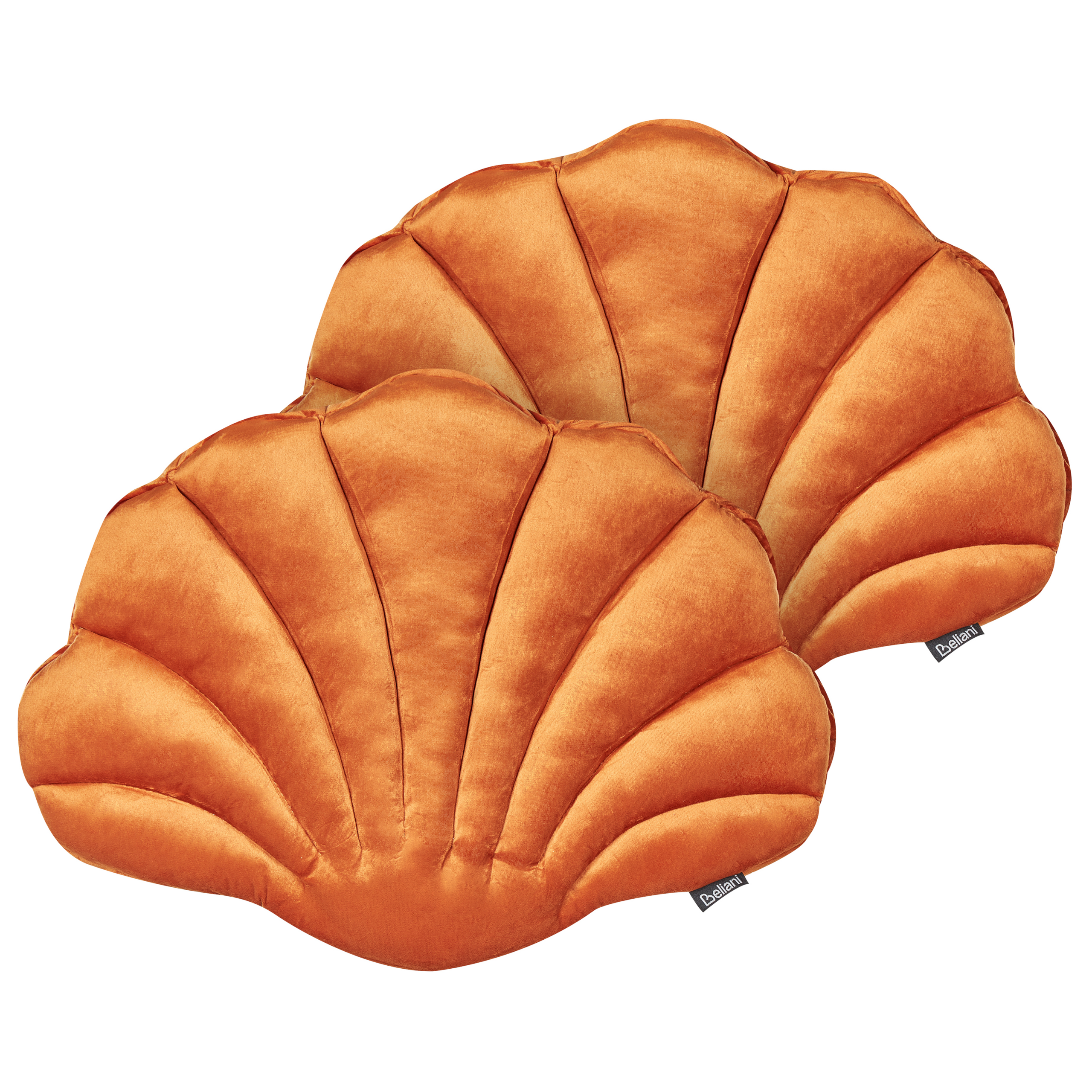 Set med 2 prydnadskuddar CONSOLIDA 47 x 35 cm Sammet Orange Monokromt
