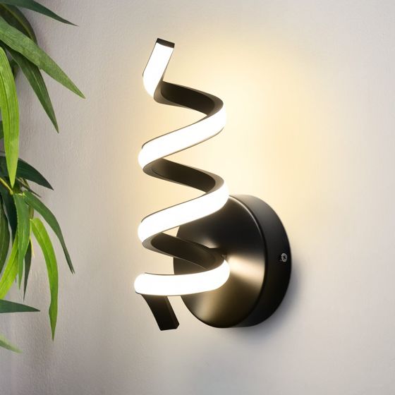 NETTLIFE modern svart 7 W LED-vägglampa för trappor, varmvit, 3000 K