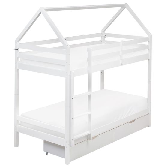 Våningssäng med lådor TERNAS Furu Vit 90 x 200 cm med förvaring