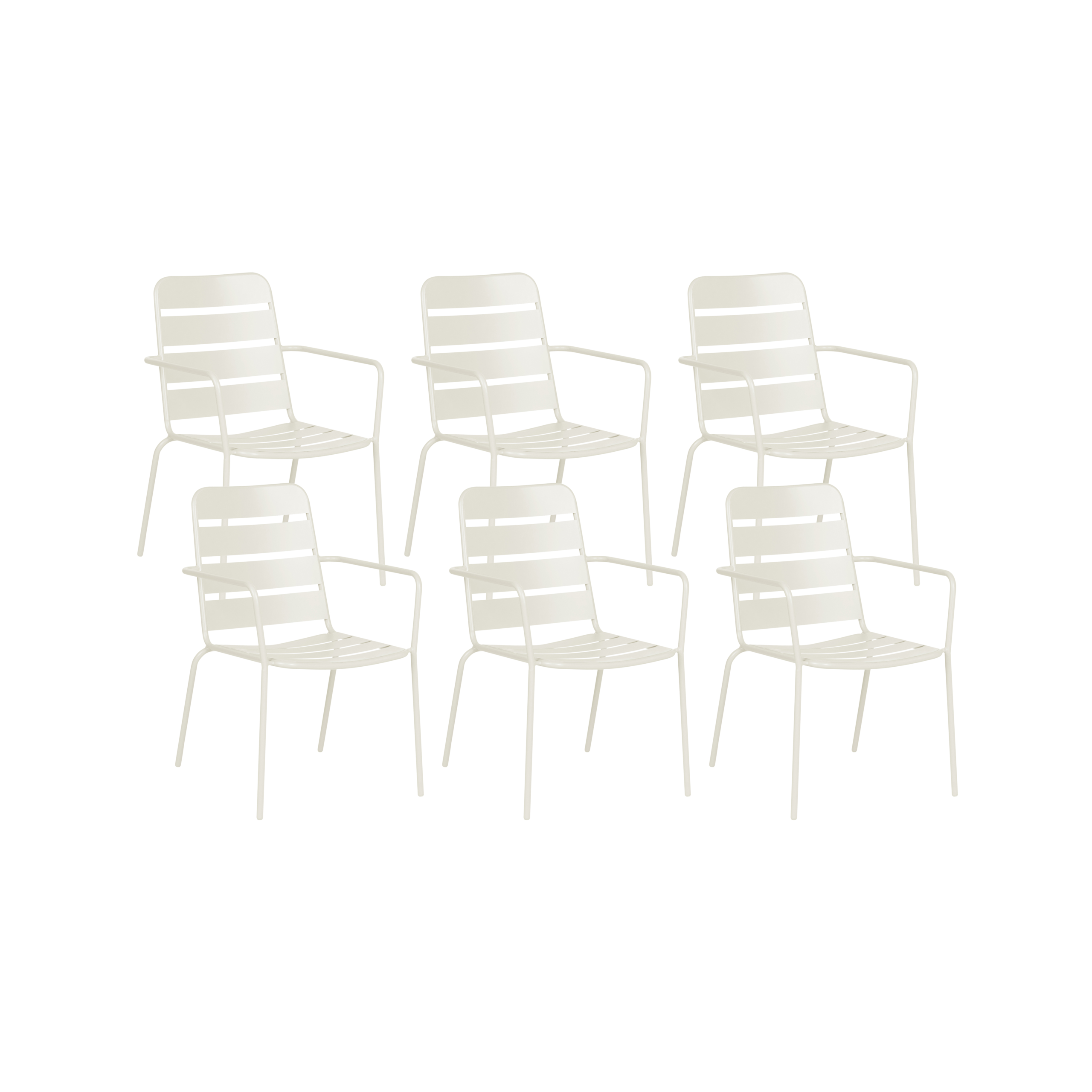 Set med 6 trädgårdsstolar TERENZO Metall Ljusbeige