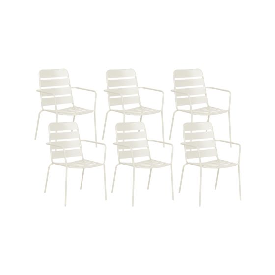 Set med 6 trädgårdsstolar TERENZO Metall Ljusbeige
