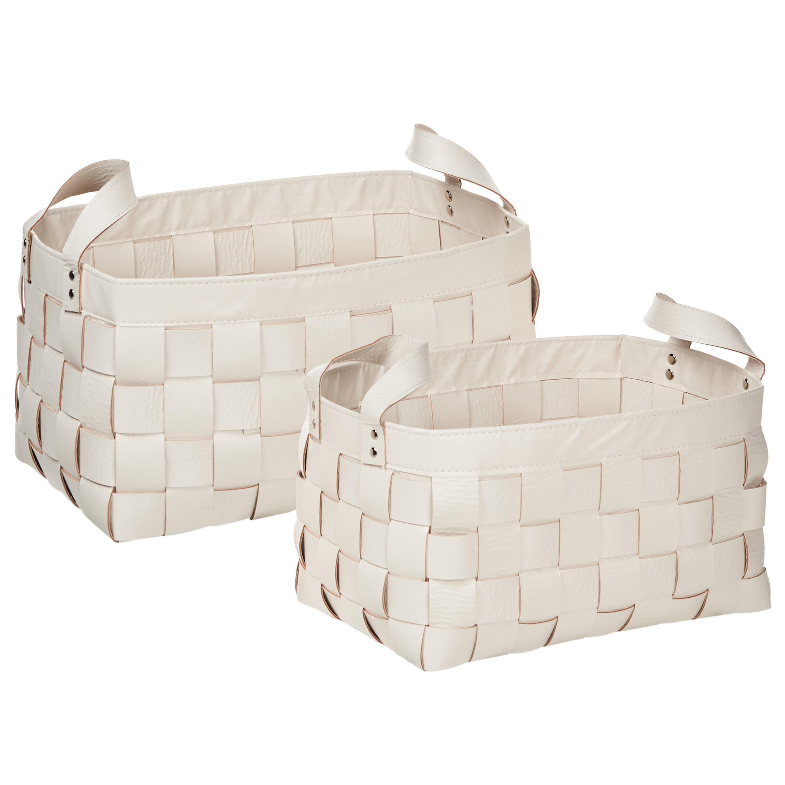 Set med 2 korgar SIPPAR Konstläder Beige