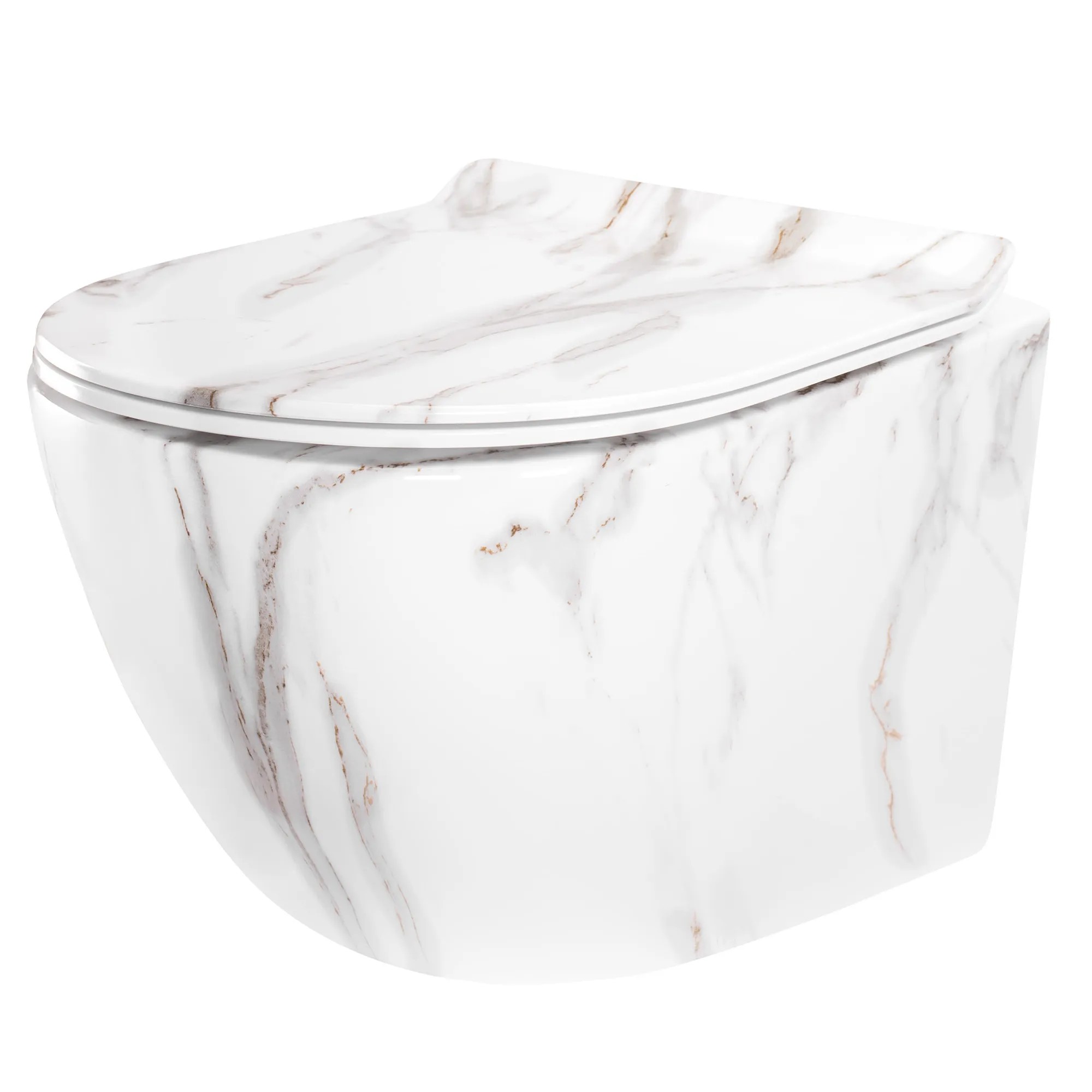 REA Vägghängd Toalettstol CARTER TORNALDO AIAX SHINY Vit, 49x37x32,5cm