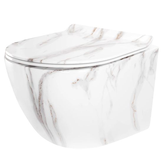 REA Vägghängd Toalettstol CARTER TORNALDO AIAX SHINY Vit, 49x37x32,5cm