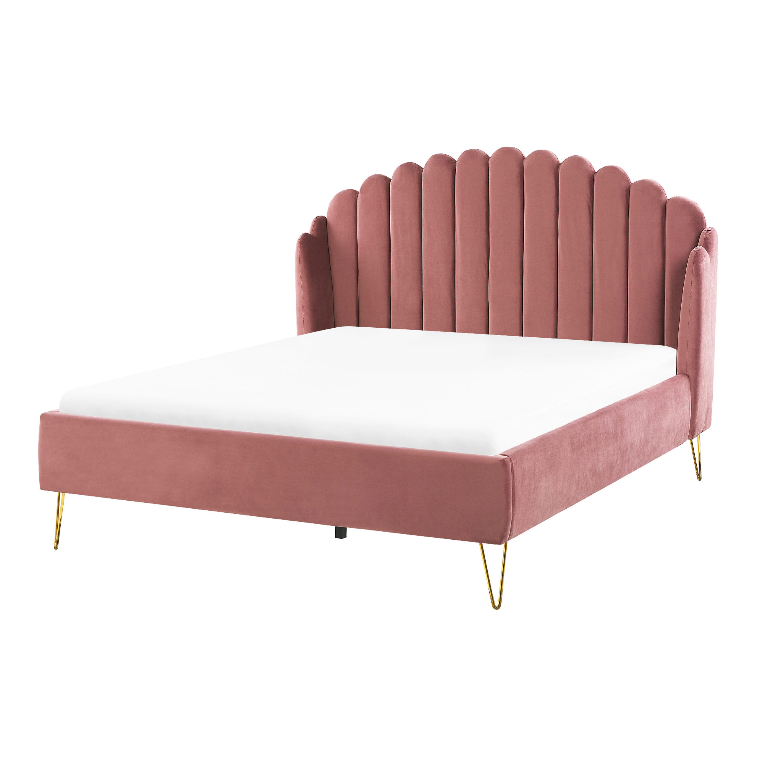 Säng med lamellram Sammet AMBILLOU 140 x 200 cm Rosa