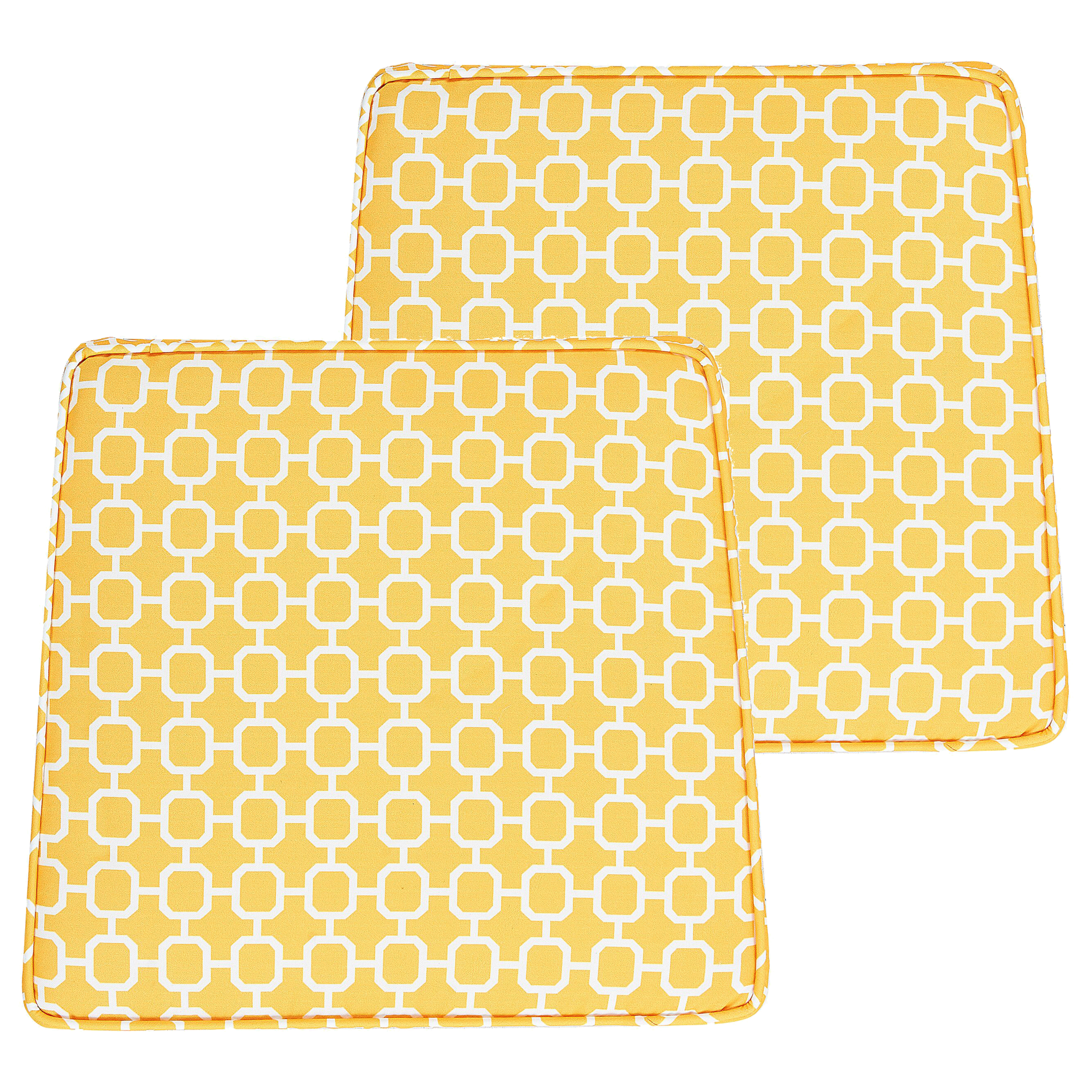 Set med 2 dynor för trädgårdsstol TERNI 37 x 34 cm Gul
