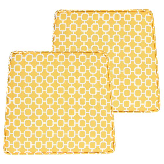 Set med 2 dynor för trädgårdsstol TERNI 37 x 34 cm Gul