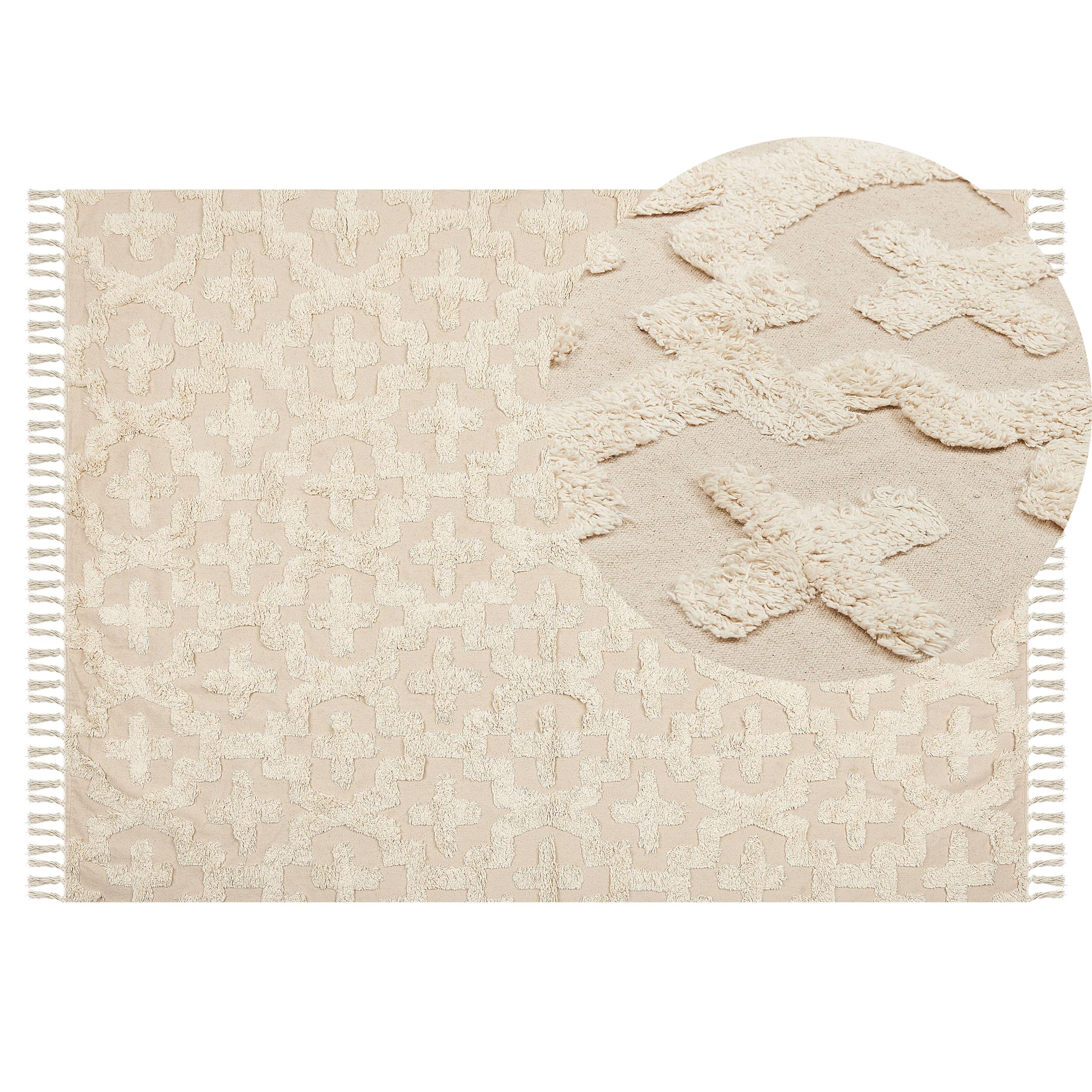 Matta ITANAGAR Beige 140 x 200 cm Bomull