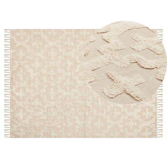 Matta ITANAGAR Beige 140 x 200 cm Bomull