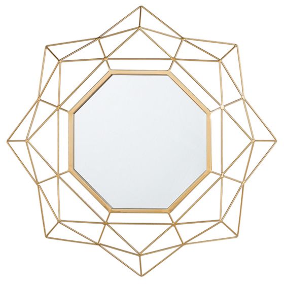 Väggspegel HILLION 60 cm 60 cm Metall Guld