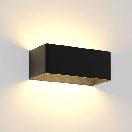 NETTLIFE LED-vägglampa för inomhusbruk, svart, 5 W, upp-/nedljus, trappbelysning, justerbar ljuskägla, 3000 K varmvit