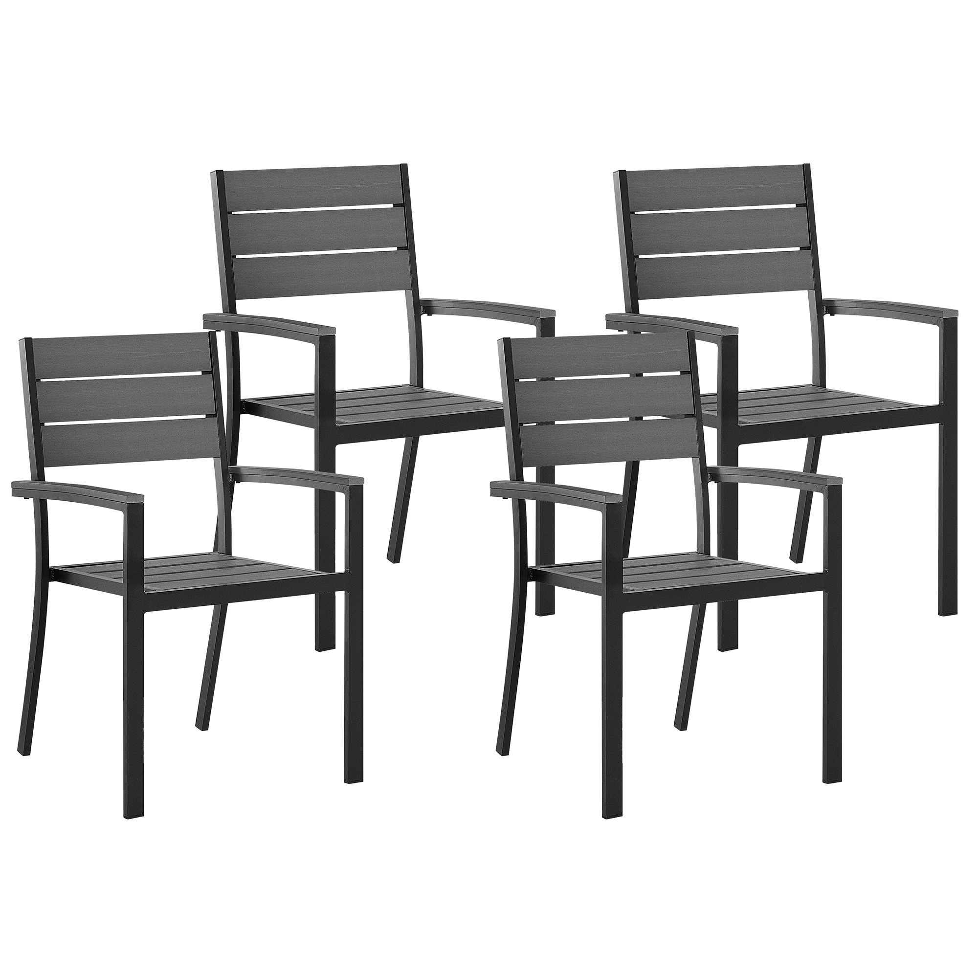 Set med 4 trädgårdsstolar PRATO Grå