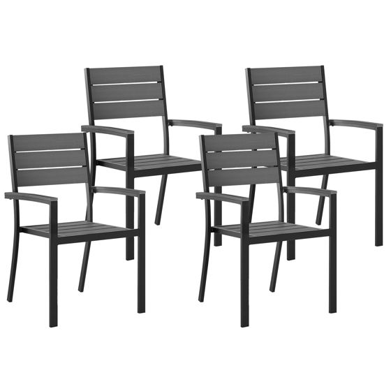 Set med 4 trädgårdsstolar PRATO Grå