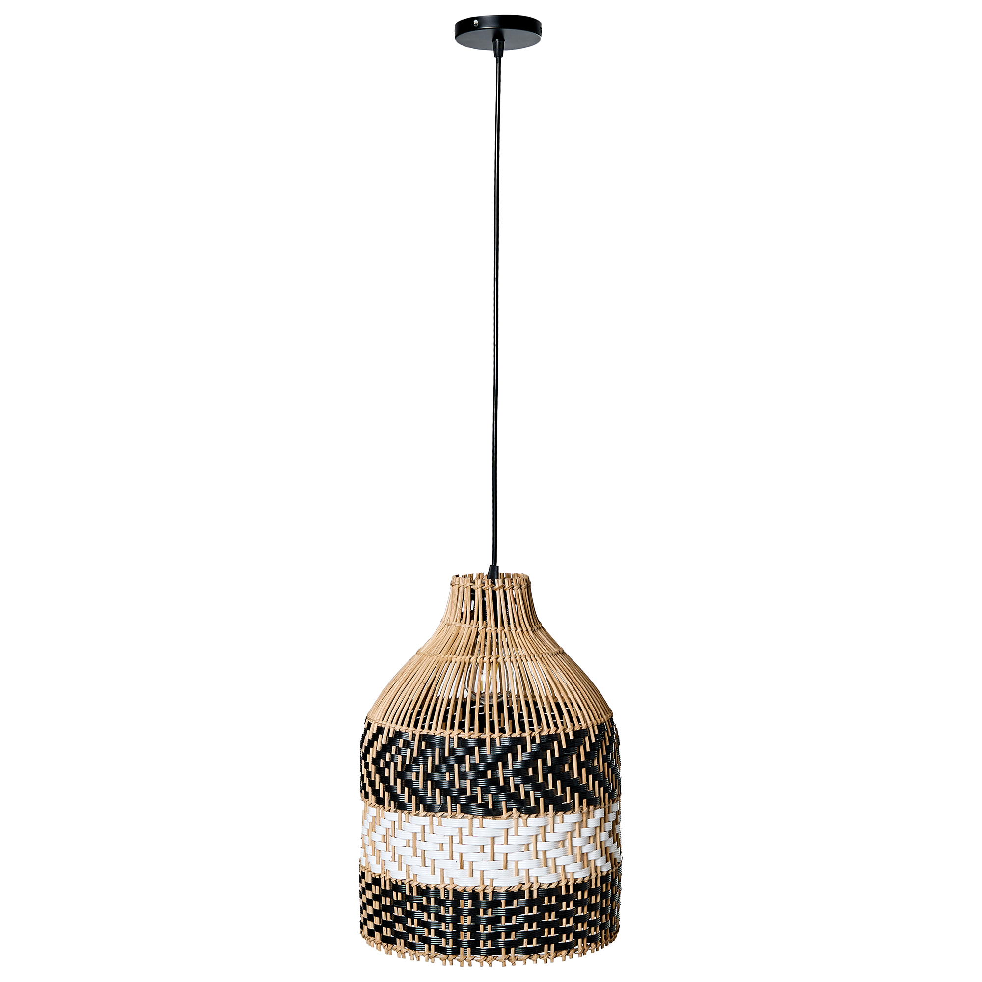 Pendellampa TURABO Rotting Svart/ Vit