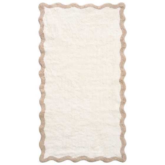 Badrumsmatta NANGAL Brun/ Beige 80 x 150 cm Bomull