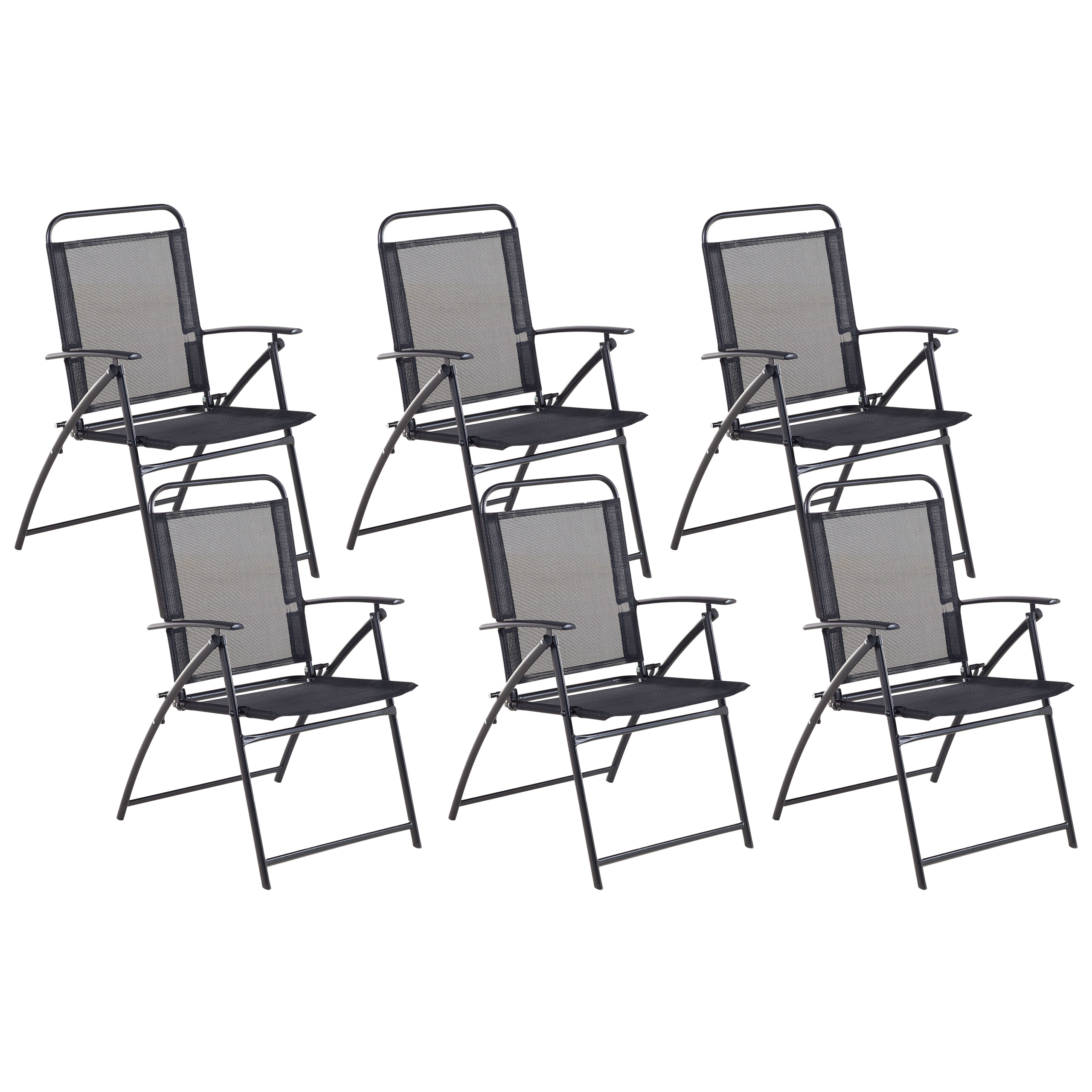 Set med 6 trädgårdsstolar LIVO Metall Svart