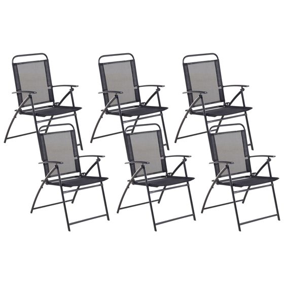 Set med 6 trädgårdsstolar LIVO Metall Svart
