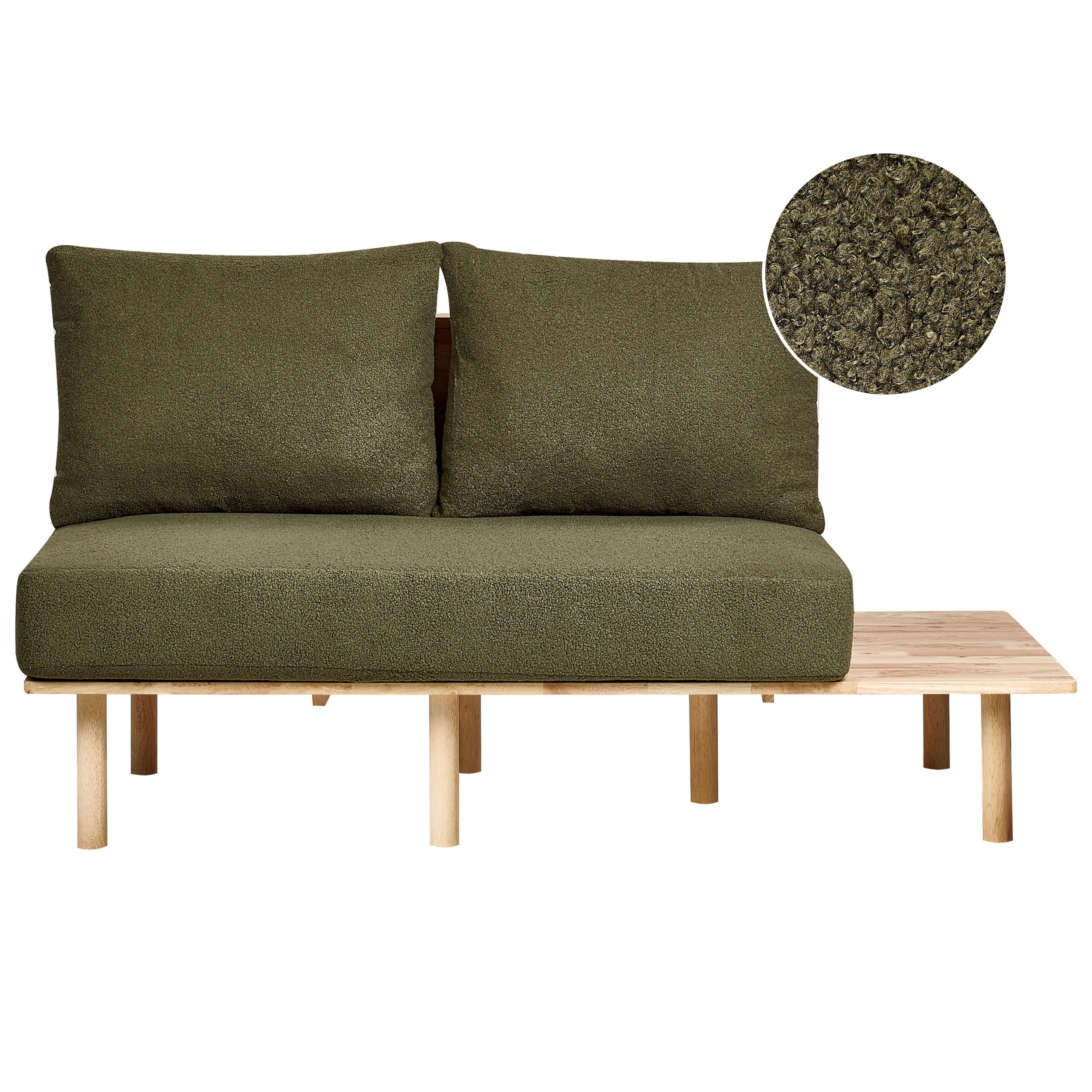 Soffa 2-sits SALO med bord Bouclé Mörkgrön