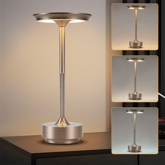 NETTLIFE Trådlös batteridriven sänglampa - Dimbar touch-LED-bordslampa med USB-laddningsbart batteri