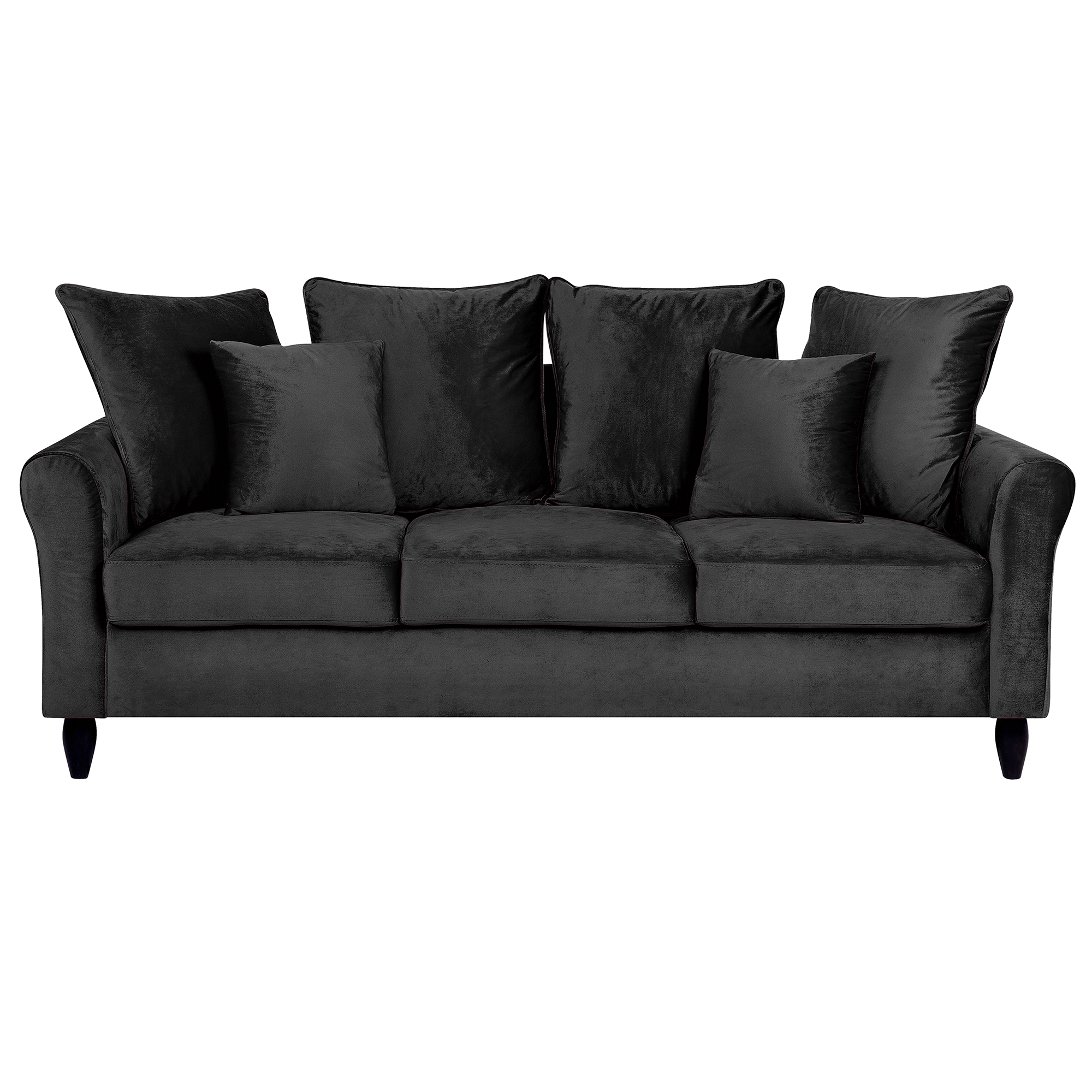 Soffa 3-sits BORNHOLM Sammet Svart