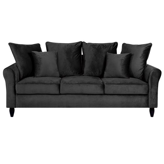 Soffa 3-sits BORNHOLM Sammet Svart