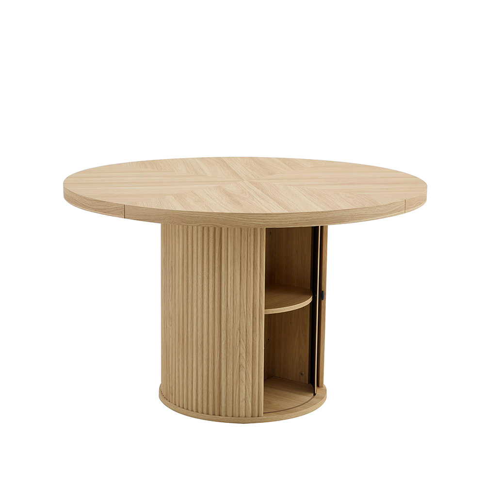 Matbord med förvaring, träimitation, 115 cm, valnöt