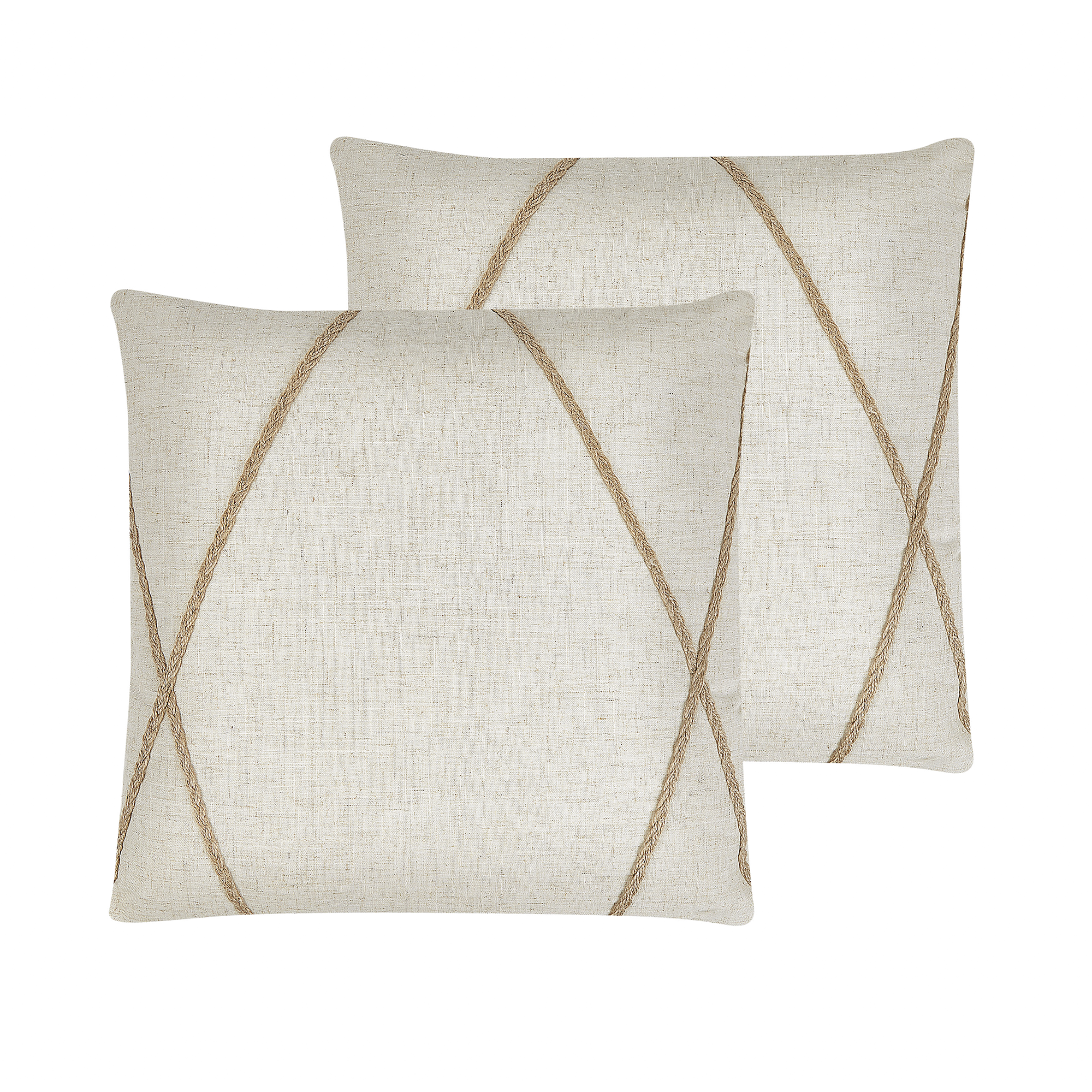 Set med 2 prydnadskuddar LICUALA 45 x 45 cm Beige Geometriskt tryck